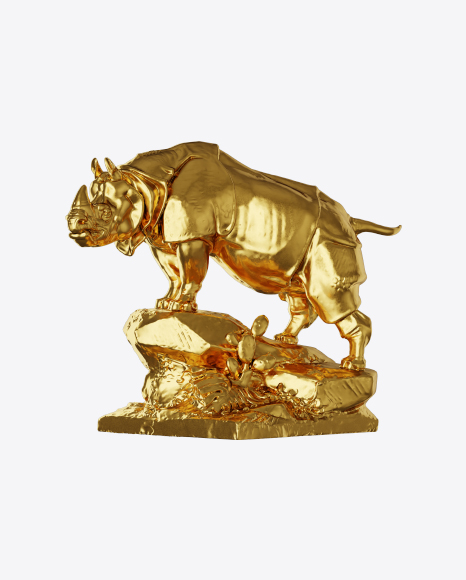 Free Gold Rhino Sculpture