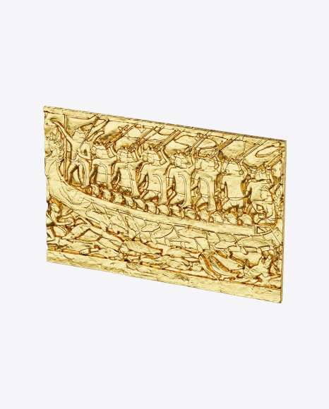 Free Golden Bas-Relief of Naval Battle
