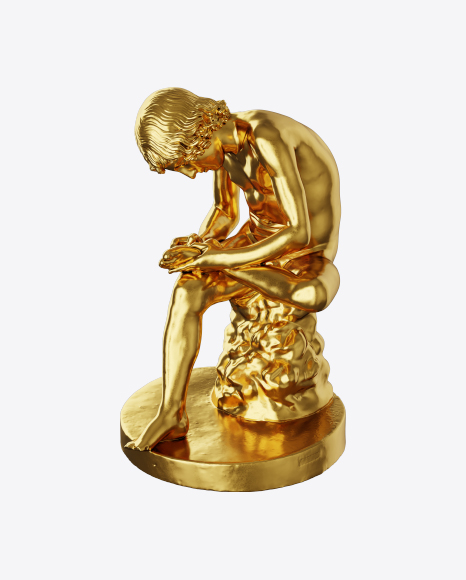 Free Golden Boy with Thorn Sculpture