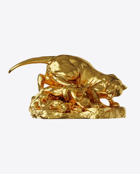 Free Golden Puma and Snake Sculpture