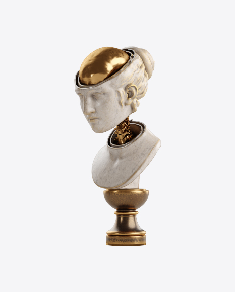 Free Bust of Woman with Golden Details