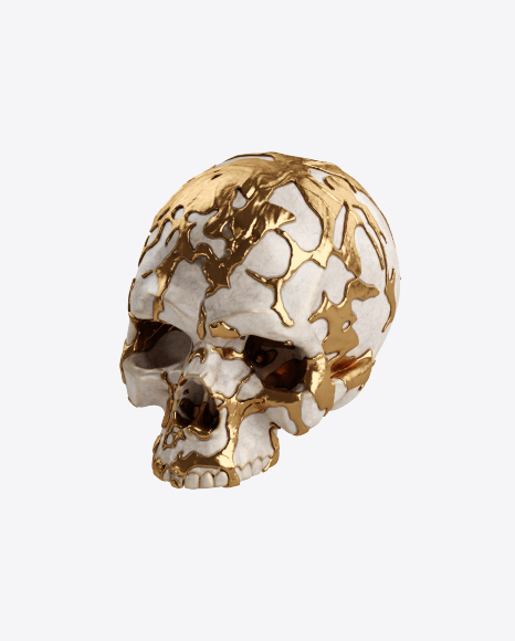 Free Skull with Golden Details