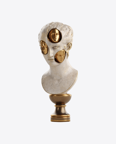 Free Bust of Woman with Golden Details