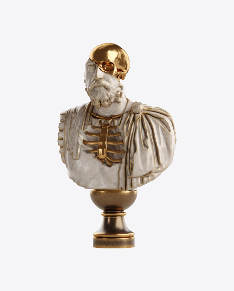 Free Bust of Man with Golden Details
