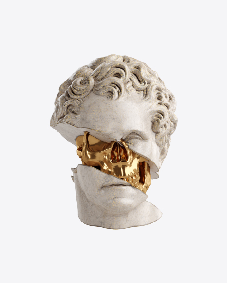 Free Head Sculpture with Golden Details