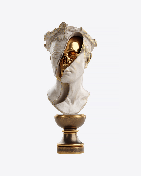 Free Bust of Man with Golden Details