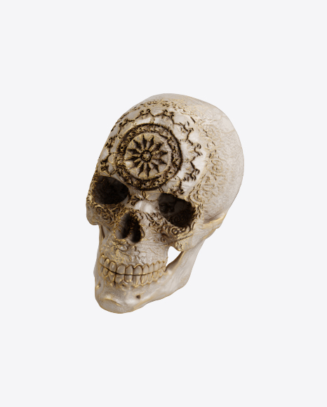 Free Skull with Golden Details