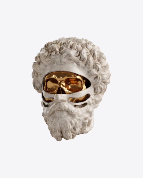 Free Head Sculpture with Golden Details