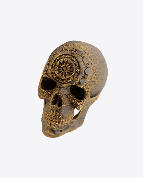 Free Skull with Golden Details