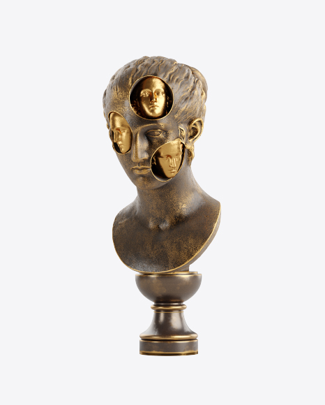 Free Bust of Woman with Golden Details